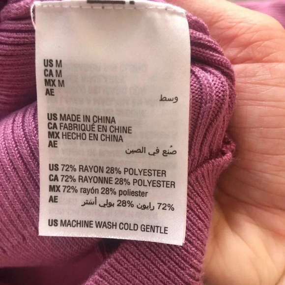 Bar III Women's Volume-Sleeve Sweater In Plum Pink Blouse Size Medium - Picture 7 of 13